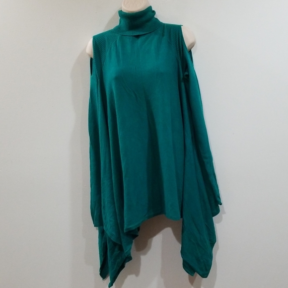 Ashley Stewart cold shoulder shark bite sweater - Picture 3 of 8